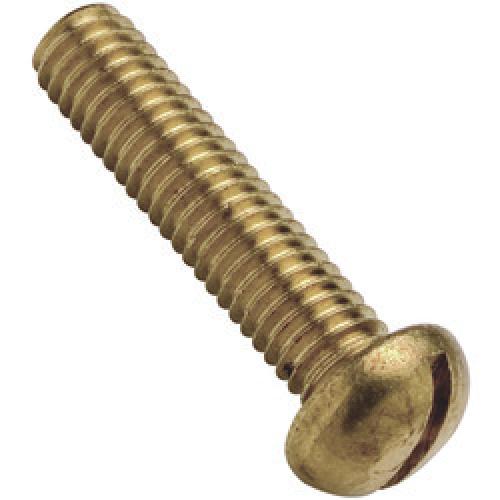 ROUND HEAD MACHINE SCREW SLOTTED BRASS 3/8"W X 2"