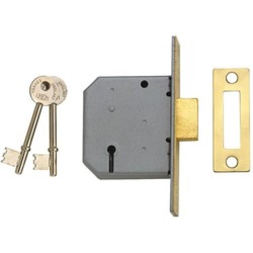 MORTICE DEADLOCK 3 LEVER SATIN CHROME 2.1/2" Y2177-SC UNION