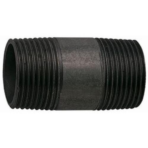 STEEL BARREL NIPPLE BLACK HEAVY 6" BSP