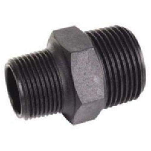 STEEL HEX REDUCING NIPPLE BLACK 2" X 1.1/2" BSP