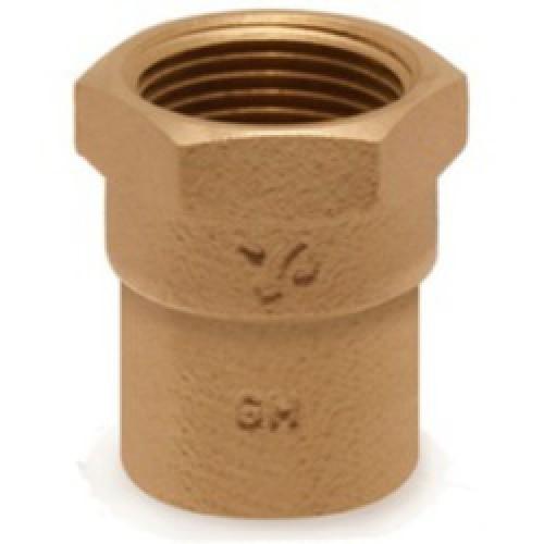 COPPER STRAIGHT F/M CONNECTOR 42MM X 1.1/2 YP2 SOLDER RING