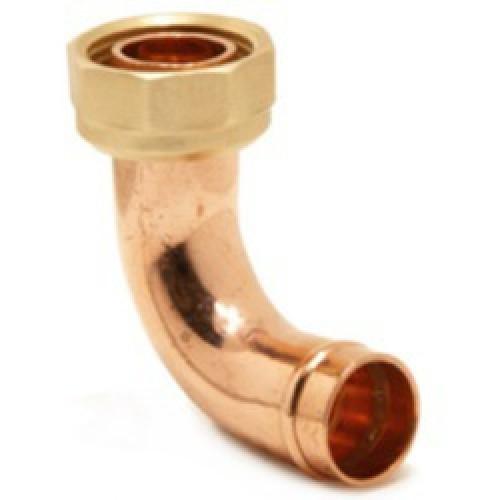 COPPER BENT UNION ADAPTOR 15MM X 3/4" YP64 SOLDER RING