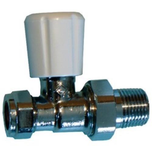 RADIATOR VALVE CHROME 15MM STRAIGHT