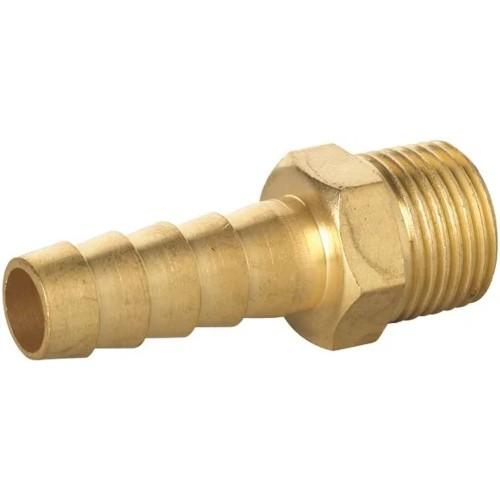 BRASS HEX HOSE TAIL 1/4 ID X 1/4 BSPT MALE