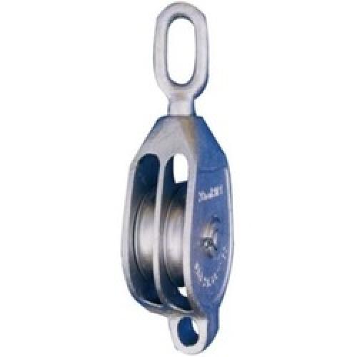 PULLEY BLOCK GMI DOUBLE SHEAVE 4" SHELL 60MM PULLEY DIAMETER