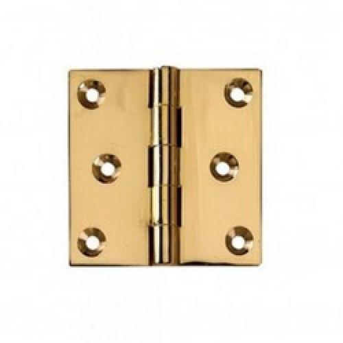 BUTT HINGE FIXED PIN BRASS PLATED 75 X 50MM HINFP1