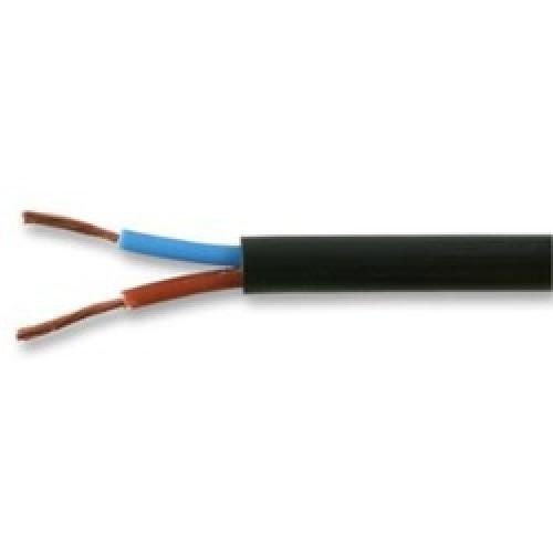 ELECTRIC CABLE 3182Y 2 CORE BLACK PVC 1MM 100M ROL PER MTR