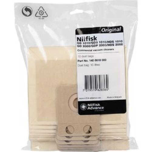 DUST BAG PACK OF 10 FOR SALTIX 10 1408618000 NILFISK