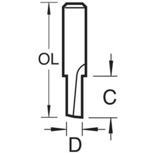 ROUTER BIT 1 FLUTE 3.2X11.1MM 1/4 SHANK TCT C034 TREND