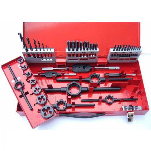 TAP AND DIE SET HSS 3-12 MM INC DRILLS 49183 VOLKEL