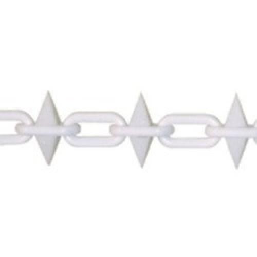 PLASTIC WHITE SPIKED CHAIN 5MM (METRE)
