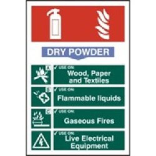 SIGN FIRE EXTINGUISHER DRY POWDER 200 X 300MM