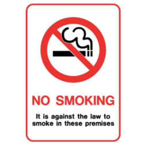 SIGN NO SMOKING SELF ADHESIVE FOR GLASS 150 X 210MM