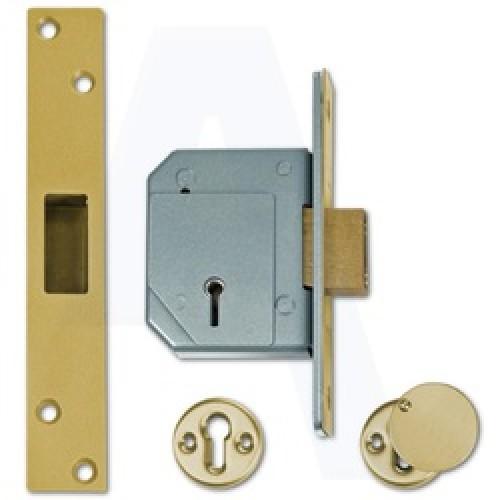 MORTICE DEADLOCK 5 LEVER BRASS 3G114/67 UNION