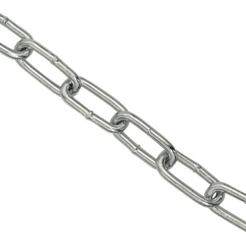 CHAIN STRAIGHT LINK LONG LINK BZP 5MM 3442-189 (PER METRE)