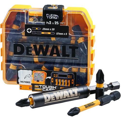 PZ2 IMPACT BITS 25 & MAGNETIC BIT HOLDER DEWALT