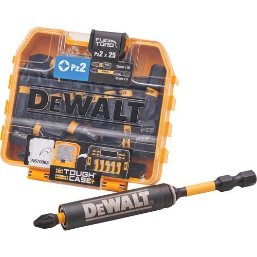 PZ2 IMPACT BITS 25 & MAGNETIC BIT HOLDER DEWALT