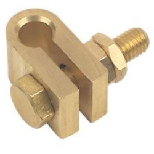 CLAMP FOR EARTH ROD 3/8" BRASS
