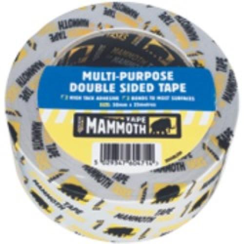TAPE DOUBLE SIDED WHITE 50MM X 25 MTRS