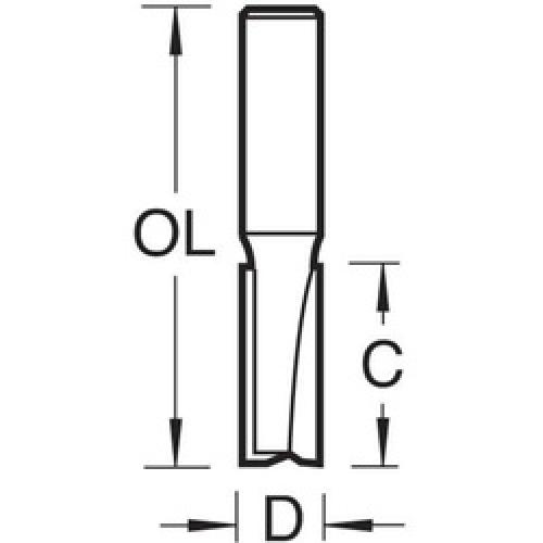 ROUTER BIT 2 FLUTE 10X19MM 1/4 SHANK TCT 3/6 TREND