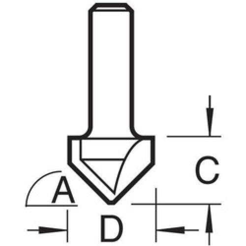 ROUTER BIT CHAMFER 12.7X11MM 1/4 SHANK TCT C043 TREND