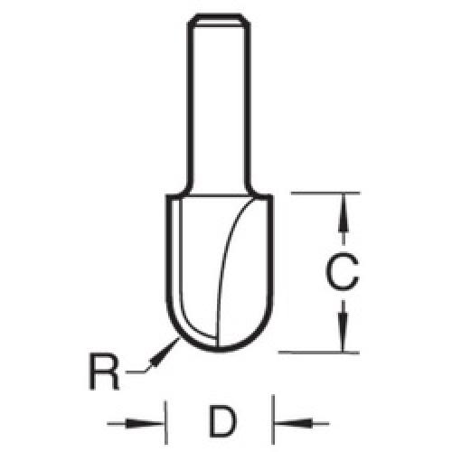 ROUTER BIT RADIUS 22.2X15.9MM 1/4 SHANK TCT C057 TREND