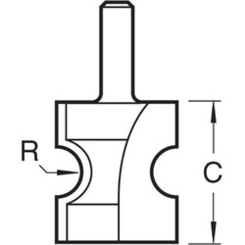 ROUTER BIT BEAD 2.8X12.7MM 1/4 SHANK TCT C068 TREND