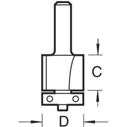 ROUTER BIT TRIMMER 15.9X15.9MM 1/4 SHANK TCT C117 TREND