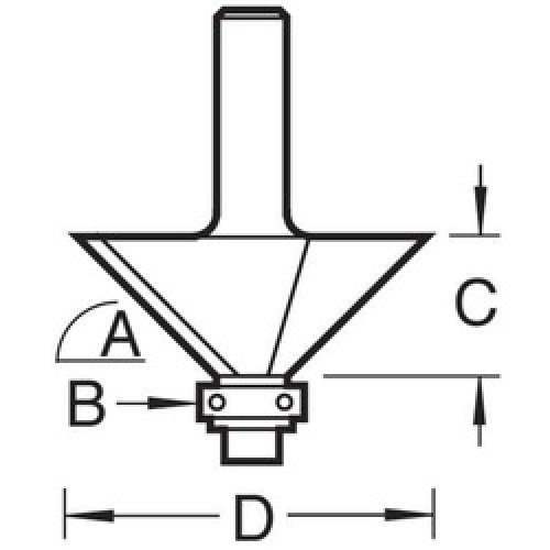 ROUTER BIT CHAMFER 32X12.7MM 1/4 SHANK TCT C049 TREND