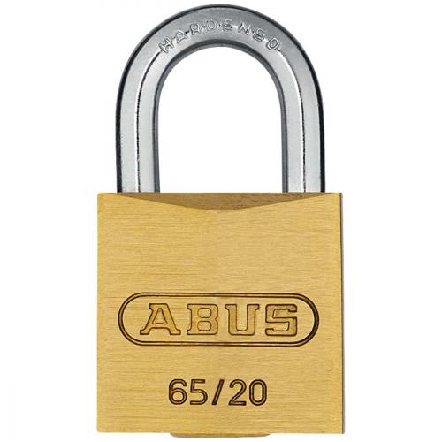 PADLOCK BRASS 20MM DOUBLE BOLTED 65C ABUS