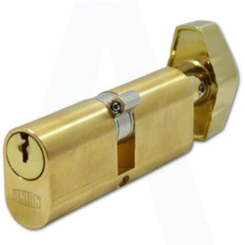 OVAL PROFILE CYLINDER LOCK & TURN 35 X 35 BRASS 2X13-PL-BB