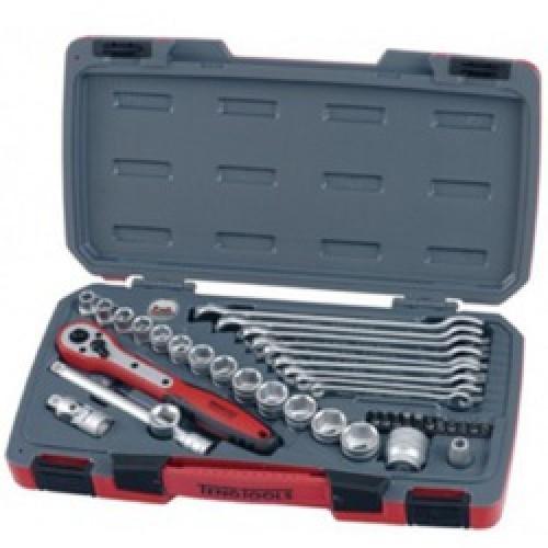 3/8 SQUARE DRIVE SOCKET & SPANNER SET 8-22MM T3840 TENG