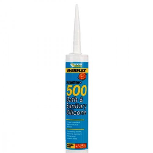 SEALANT SILICONE BATHROOM CLEAR CARTRIDGE 500 EVERBUILD