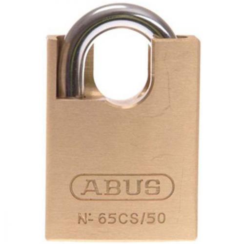 PADLOCK CLOSED SHACKLE BRASS 65CS/50 KEYED TO 6504 ABUS