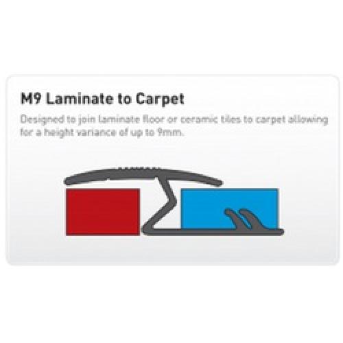 FLOOR TRIM LAMINATE TO CARPET M9 SILVER 900MM