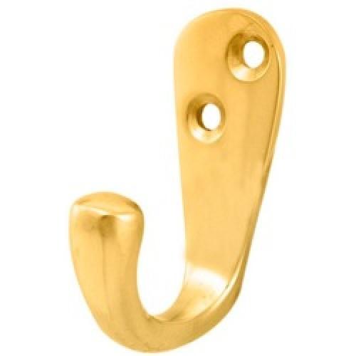 ROBE HOOK SINGLE BRASS AA26PB