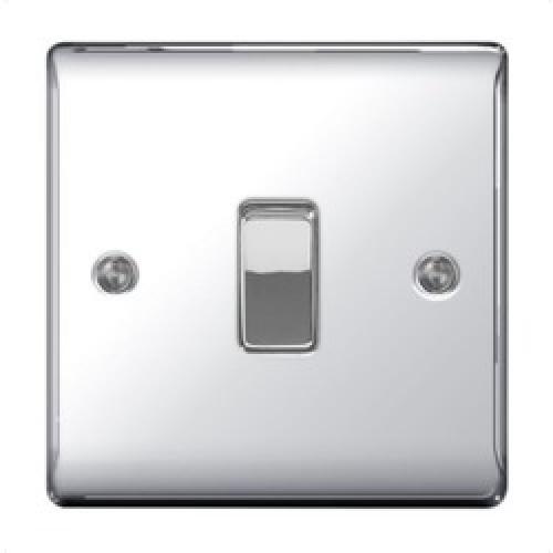 PLATE SWITCH 10 AMP 1 GANG 2 WAY POLISHED CHROME