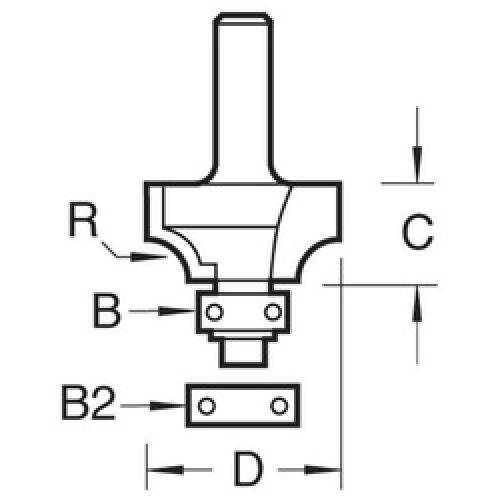 ROUTER BIT OVOLO 25.4X13MM 1/4 SHANK TCT 46/130 TREND