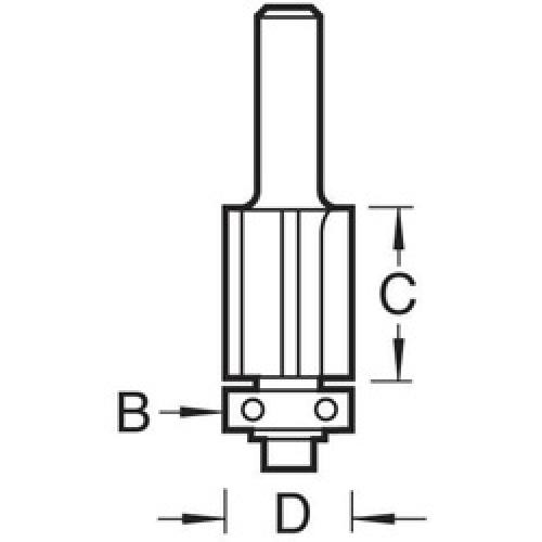 ROUTER BIT 3 FLUTE 12.7X25.4MM 1/4 SHANK TCT 46/80 TREND