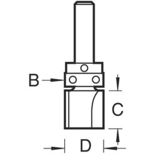 ROUTER BIT PROFILE 12.7X25.4MM 1/4 SHANK TCT 46/95 TREND