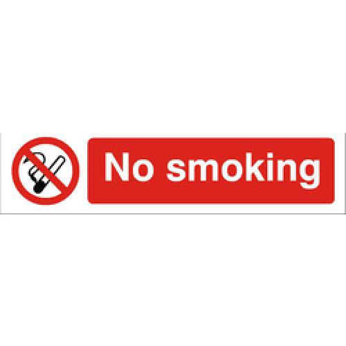SIGN NO SMOKING RIGID PLASTIC 300 X 100MM