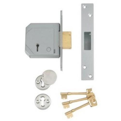 MORTICE DEADLOCK 5 LEVER BRASS 3G114/80 UNION VISI