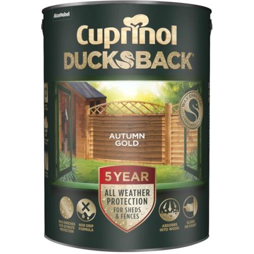 SHED & FENCE PRESERVER AUTUMN GOLD 5L DUCKSBACK CUPRINOL