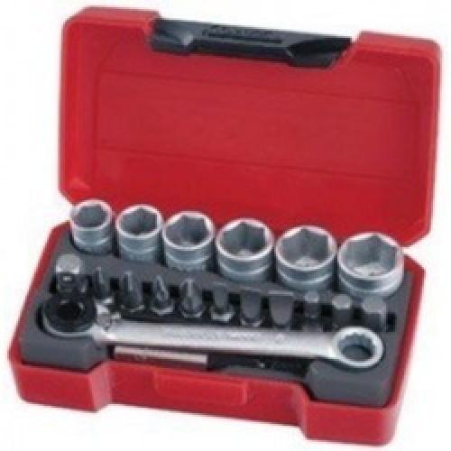 1/4 SQUARE DRIVE SOCKET & BIT SET 19 PIECE T1419 TENG