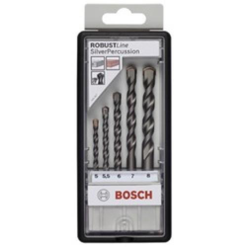 DRILL SET SILVER PERCUSSION 5PC 5 TO 8MM 2607010526 BOSCH