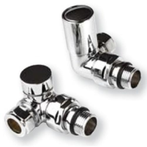 TOWEL RAIL VALVE SET ROUND CHROME 15MM CORNER (PAIR)