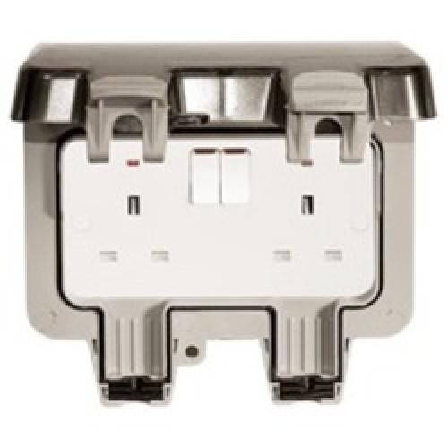 WEATHERPROOF 13A 2 GANG SWITCH SOCKET WP22 NEXUS