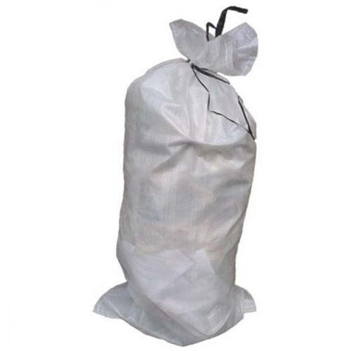 WHITE PLASTIC WOVEN SAND BAGS LIGHT DUTY C/W TIES