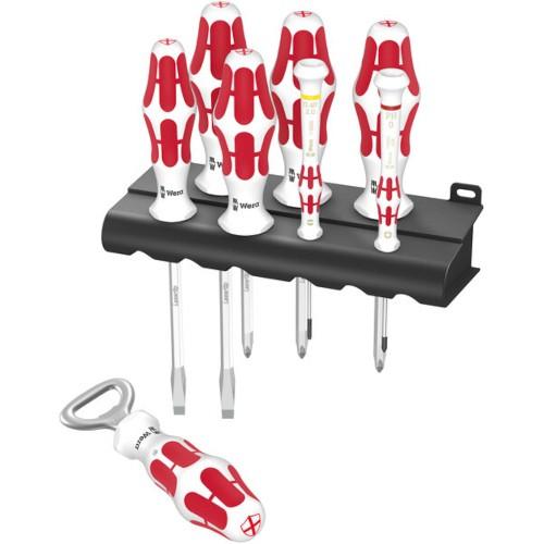 SCREWDRIVER SET 7 PIECE WHITE & RED ENGLAND SPORT WERA