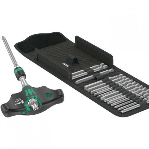 SCREWDRIVER 17PC FINGER HANDLE RATCHET 400 RA SET 1 WERA